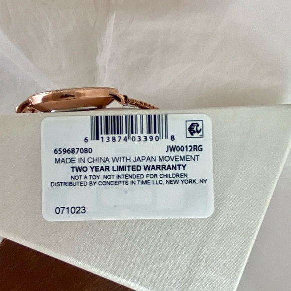 Jessica Simpson Rose Gold Watch 36mm Crystal Encrusted Adjustable Mesh Band NEW - Picture 6 of 10